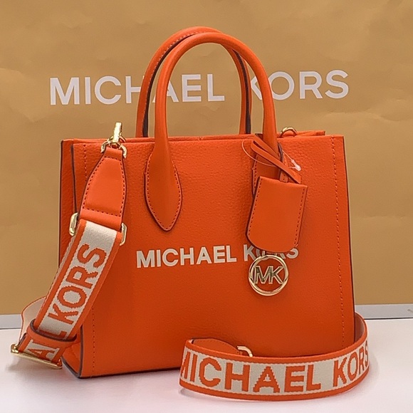 Michael Kors Mirella Small Pebbled Leather Shopper Top Zip Crossbody XBODY Tote - Picture 14 of 16